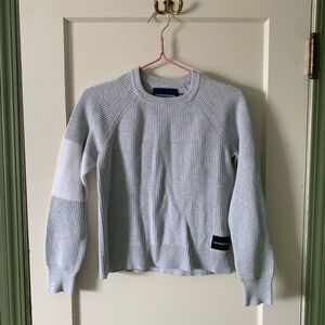 Calvin Klein Jeans Crewneck Sweater w/ Asymmetrical White Stripe Detail As Is